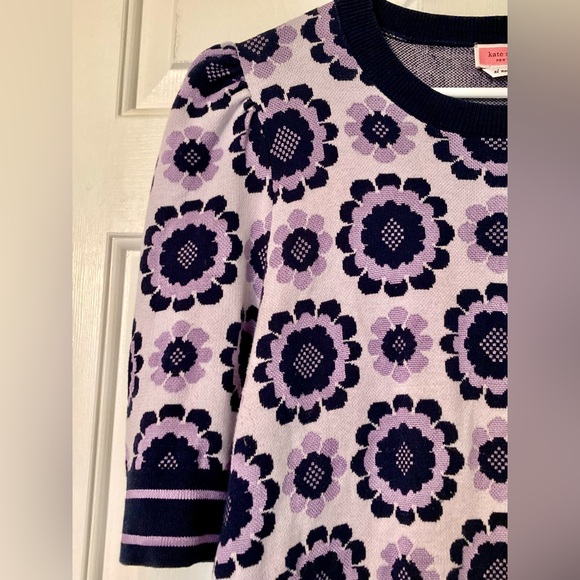 kate spade Lavender and Navy Floral Crewneck Sweater - Picture 4 of 9